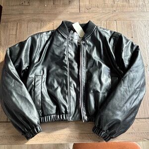 Abercrombie Leather bomber jacket
